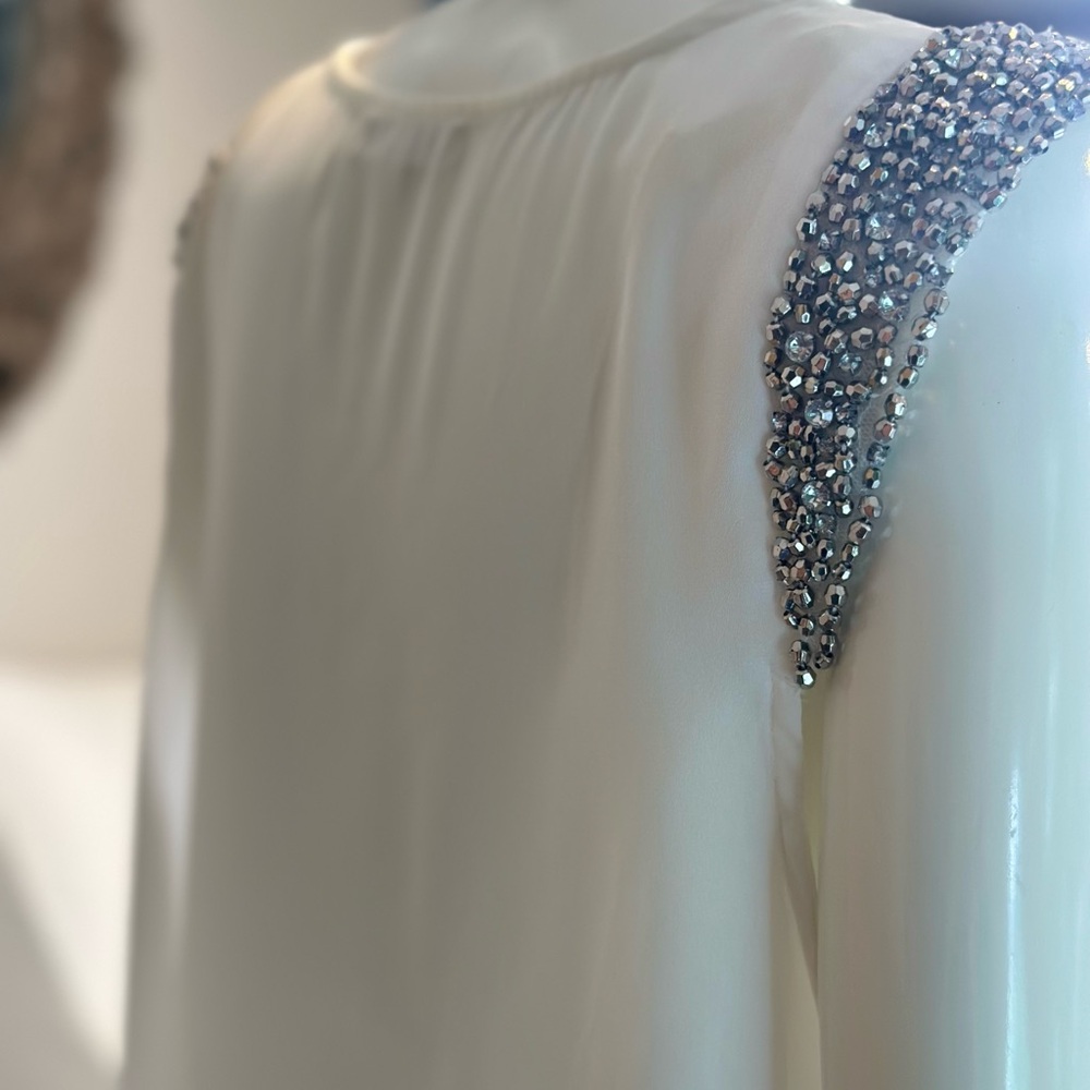 Socialite Solid Color Sequined Patchwork Sleevele… - image 3